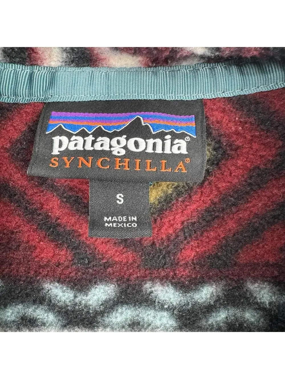 patagonia sweatshirt aztec mens small synchilla snap-t saltillo cinder red